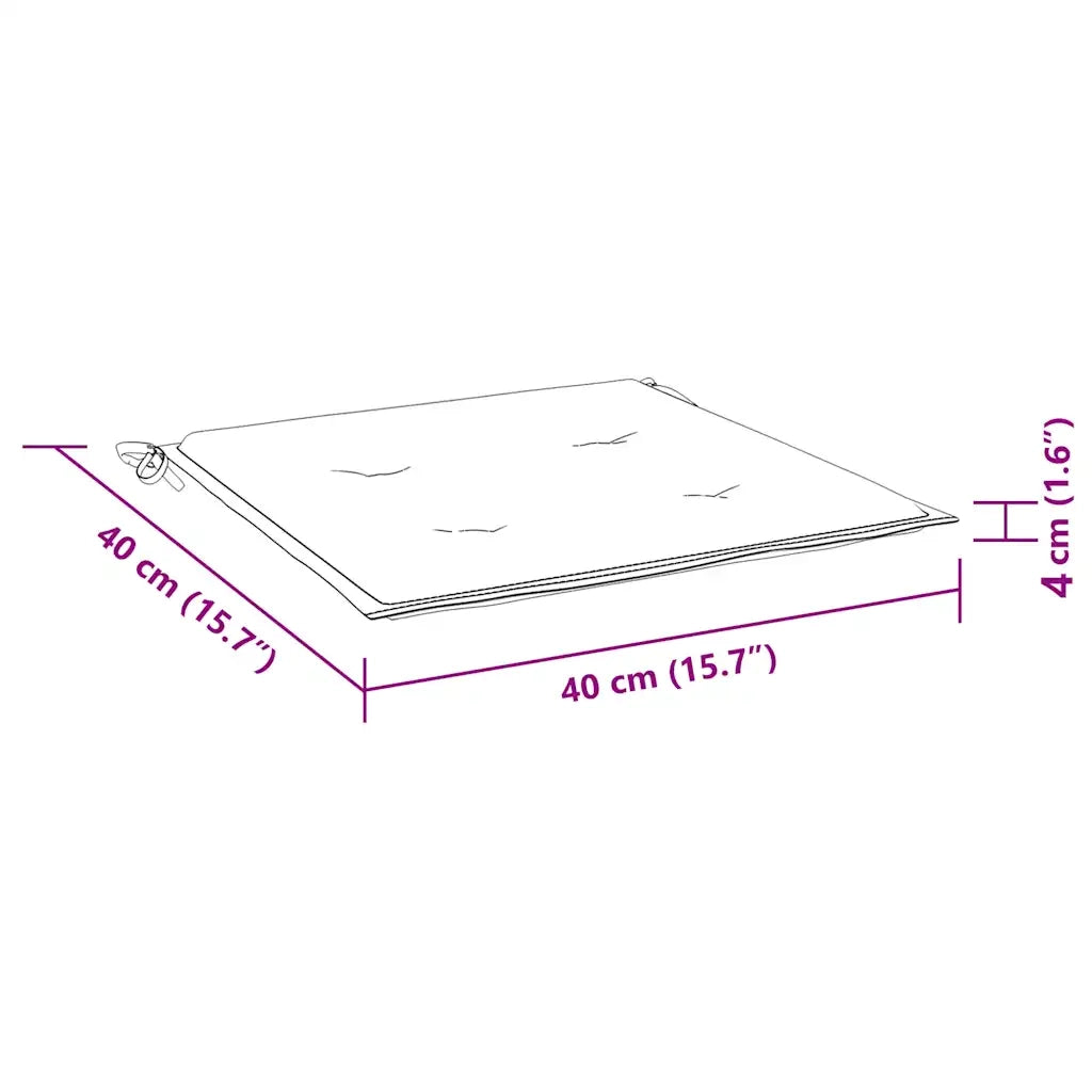 Cuscini per Sedia 2pz Multicolore 40x40x4 cm in Tessuto