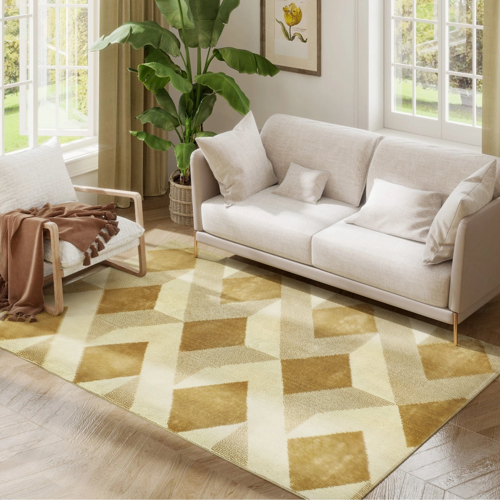 Tappeto Moderno Pelo Corto Lavabile ¨C zephmum ¨C 170x120 cm Crema