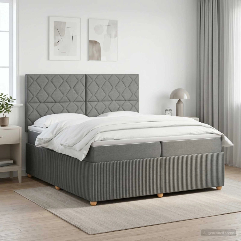 Letto box spring con materasso Grigio Scuro 200 x 200 cm 3454481