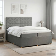 Letto box spring con materasso Grigio Scuro 200 x 200 cm 3454481