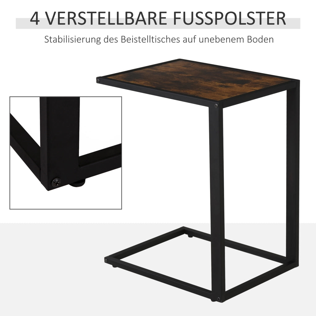 Tavolino da caff¨¨ in MDF con gambe in metallo ¨C zephmum ¨C marrone rustico 40.6x50.8x64.2 cm