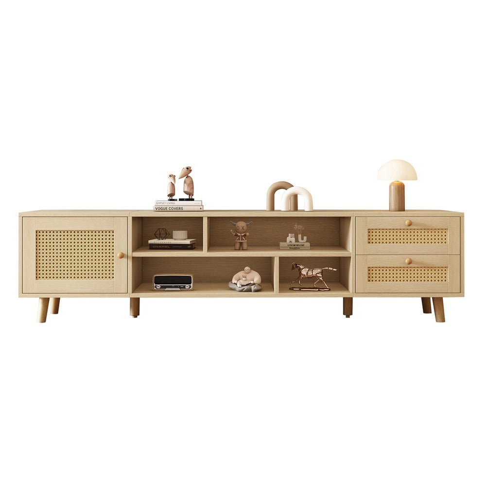 Mobile TV Legno Rattan ¨C Xylo ¨C 2 Cassetti, 1 Porta, Soggiorno, 160 cm