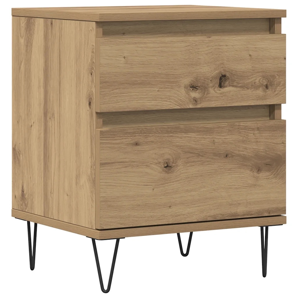 Comodino Rovere Artigianale 40x35x50 cm in Legno Multistrato 857418