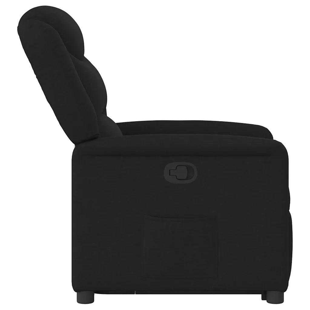 Poltrona Alzapersona Reclinabile Nera in Tessuto 3303196