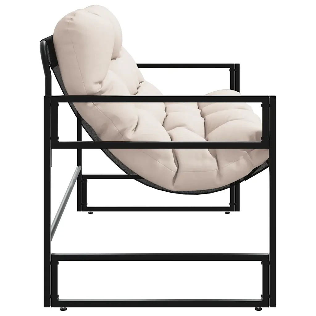 Panchina da Giardino con Cuscino Tortora 113 cm in Acciaio 4009300
