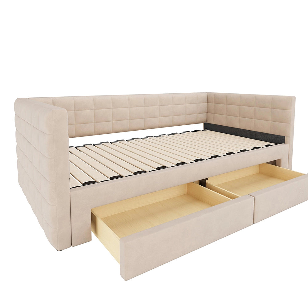 Divano letto 3in1 90x190cm?- Xylo - gigogne cotone/lino beige