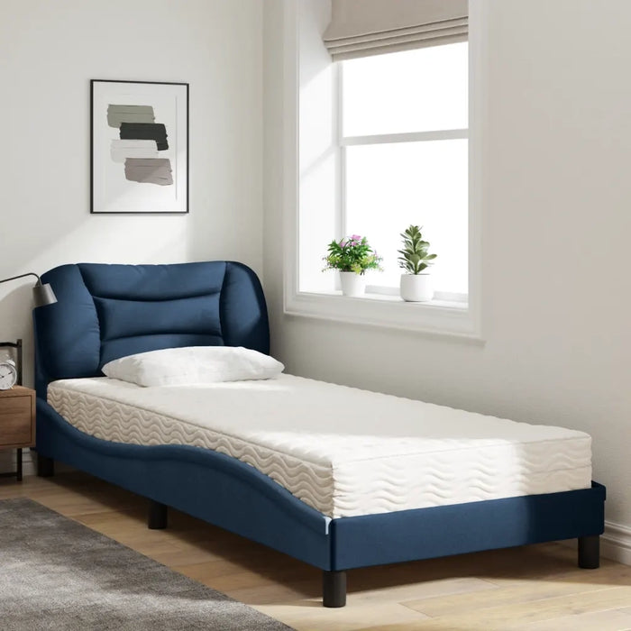 Letto con Materasso Hvar Blu 80x200 cm in Tessuto 3208498