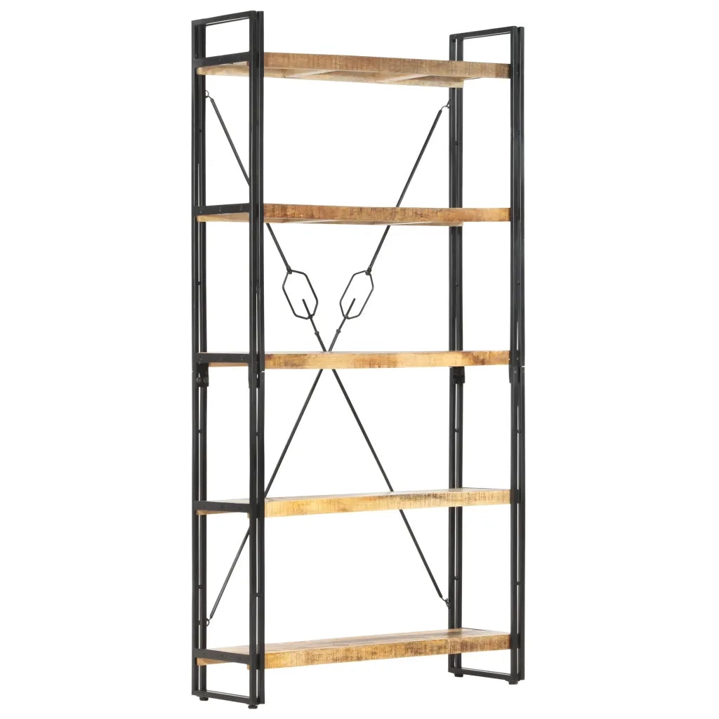 Libreria a 5 Ripiani 90x30x180 cm in Legno Massello di Mango 286581