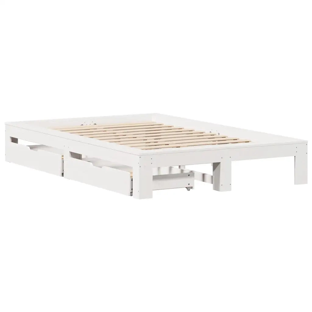 Giroletto senza Materasso Bianco 120x190 cm Legno Massello Pino 3309018