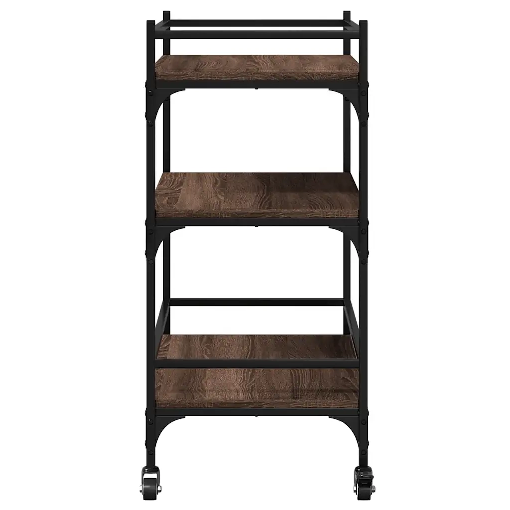 Carrello Cucina Rovere Marrone 65x40x86,5 cm Legno Multistrato 842400
