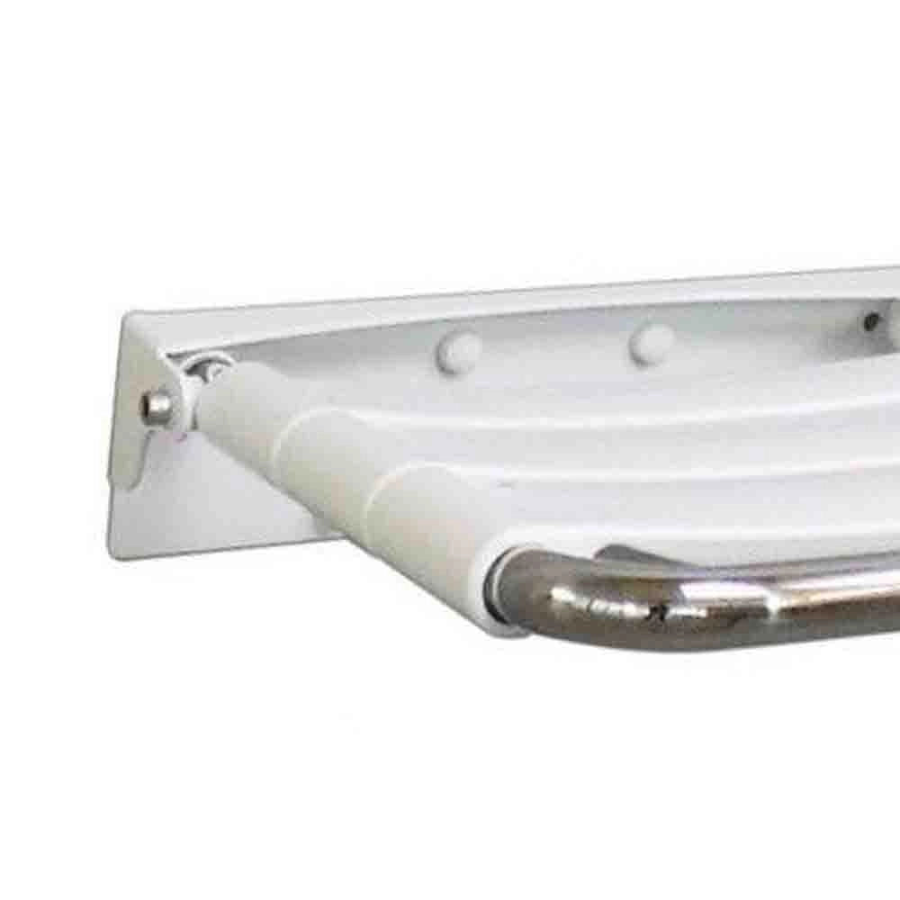 Seggiolino per doccia ribaltabile inox lucido seduta con doghe