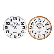 Trade Shop - Orologio Da Parete In Legno Rotondo Vintage Retro' Analogico Casa Cucina 218694 -
