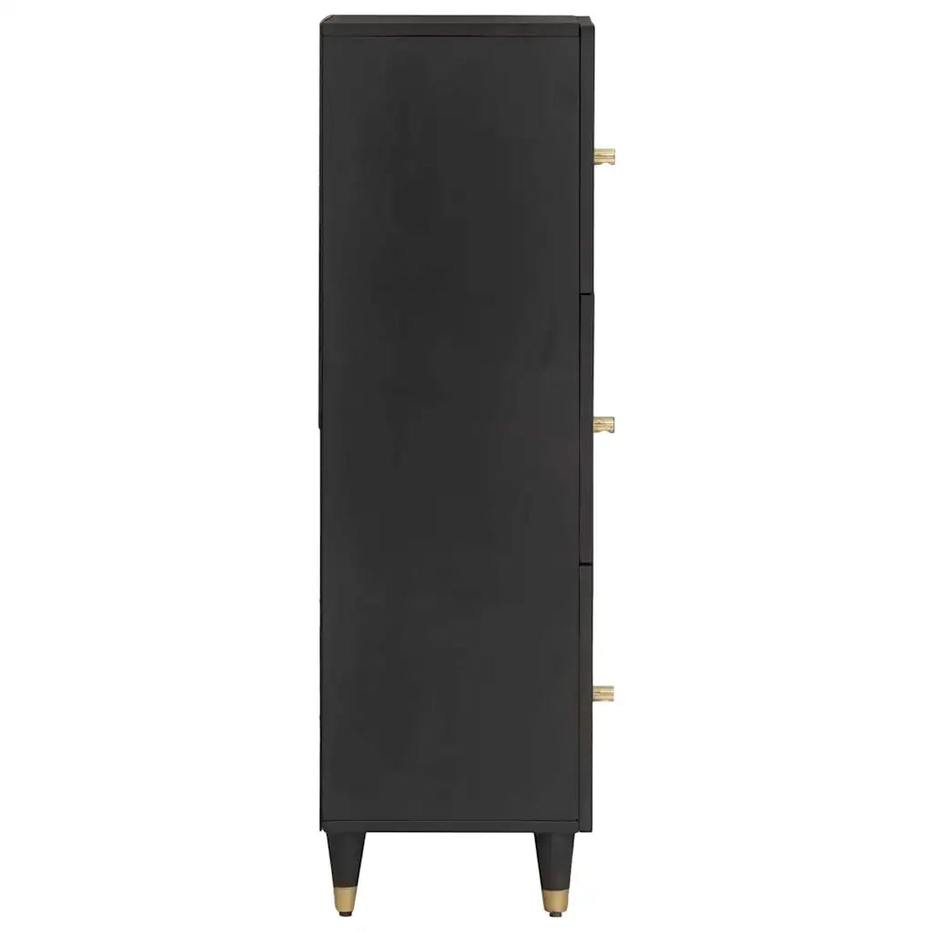 Credenza Nero 40 x 33 x 110 cm Legno di mango massello