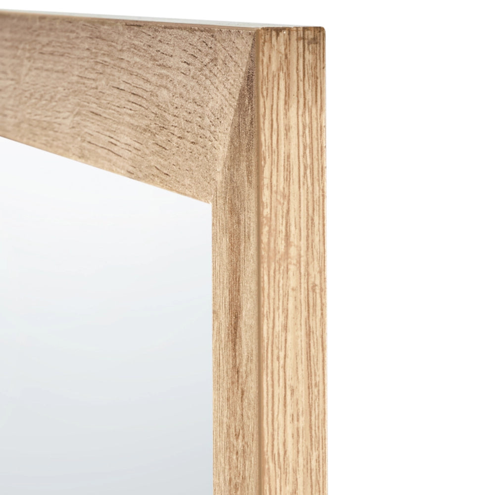 Specchio da parete in particelle di legno chiaro Rattan 60 x 60 cm Quadrato Accento decorativo Stile scandinavo