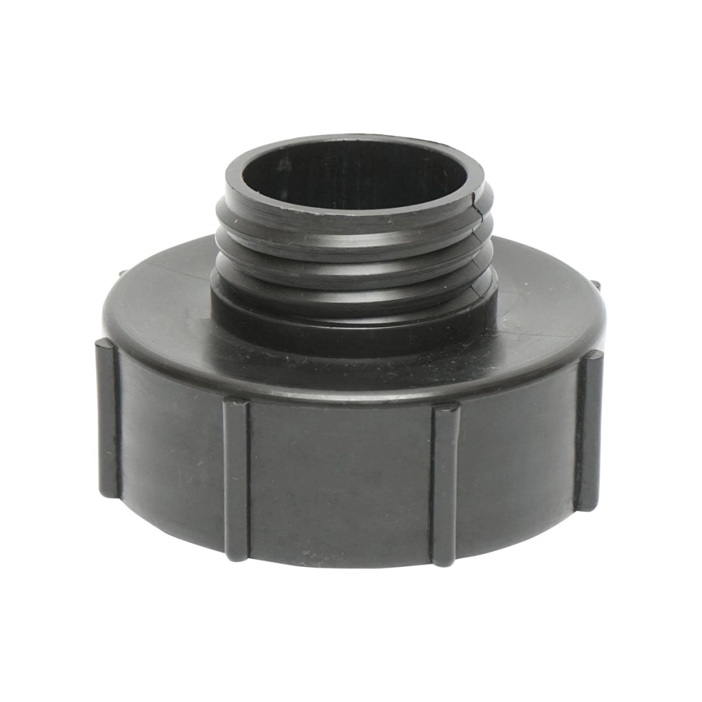 Adattatore IBC riduzione S100x8 da 3 a 2, filetto interno S100x8, filetto esterno S60x6.