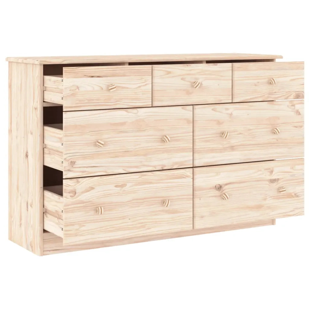 Cassettiera ALTA 112x35x73 cm in Legno Massello di Pinocod mxl 81881