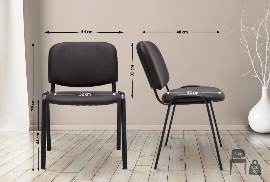Sedia impilabile Ken similpelle marrone