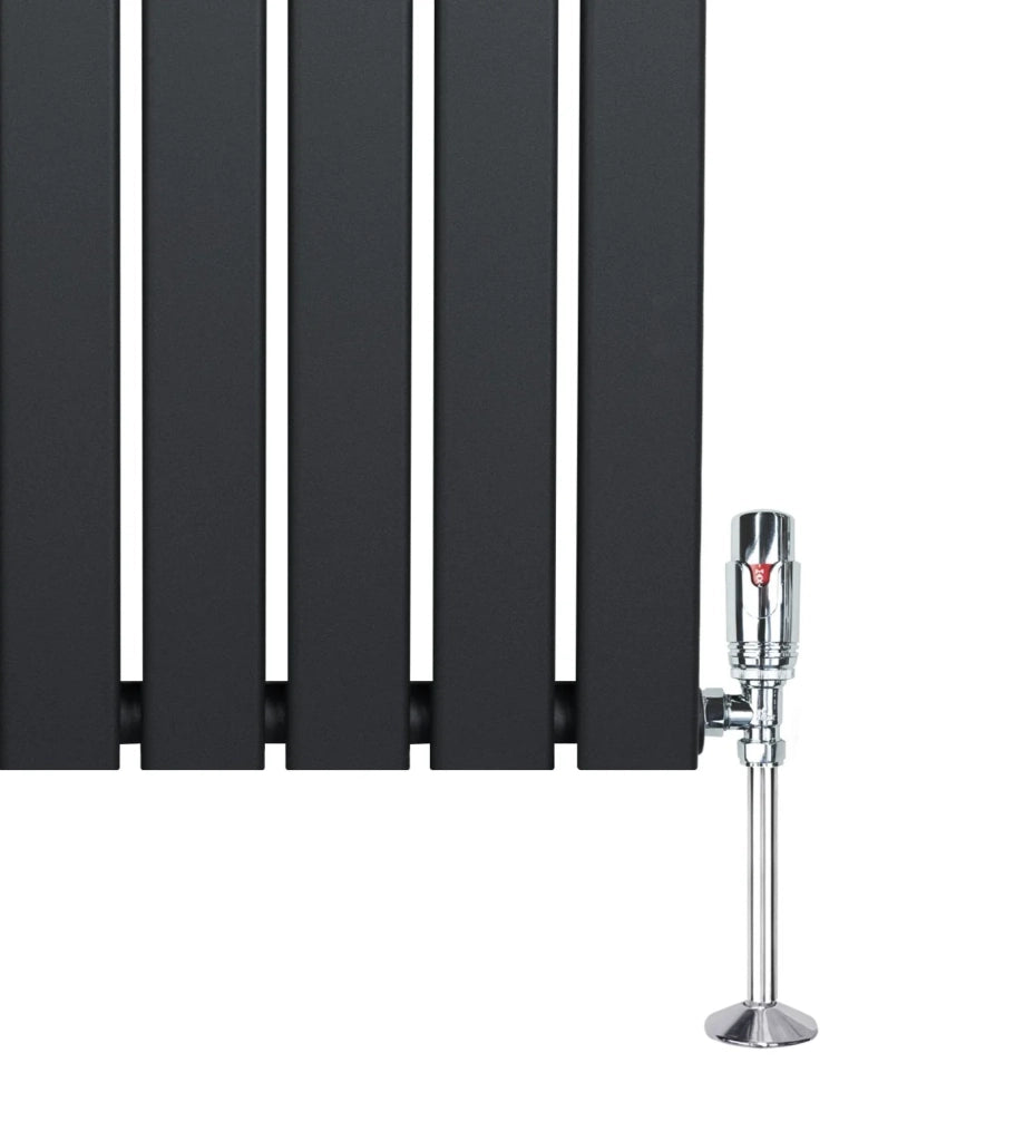 Radiatore Verticale 1800 x 280 mm con Valvole TRV Grigio Antracite