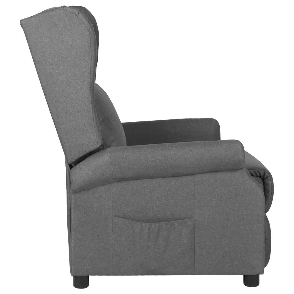 Divano Sedia-Poltrona Reclinabile in Tessuto Grigio Chiaro 414098