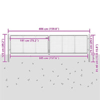 Cancello per Giardino in Acciaio Zincato 415x125 cm Argento cod mxl 77775