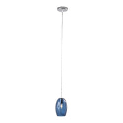 Talisker Sospensione Tonda in Vetro Blu E14 IP20 - Lampadario a Luce Diretta in Vetro Lavorato a Mano per Interni - Rossini Group