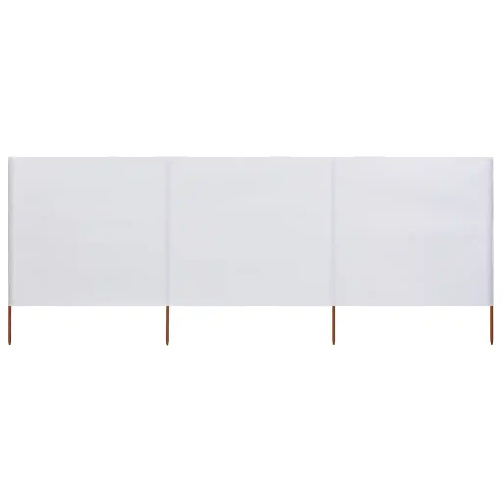 Paravento a 3 Pannelli in Tessuto 400x120cm Bianco 44539