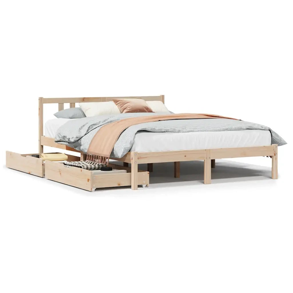 Letto senza Materasso 120x200 cm in Legno Massello di Pino 3301634