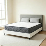 Materasso in Memory Foam e Schiuma Ondulata con Base Antiscivolo 160x200x20 cm; Bianco e Grigio