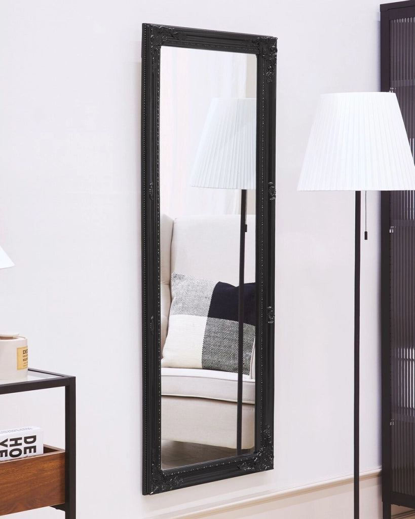 Specchio da Parete Nero Rettangolare Moderno Elegante Soggiorno Camera da Letto Corridoio Finitura Opaca