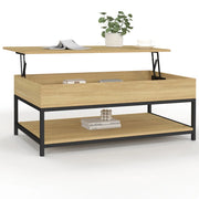IDMarket - Tavolino DETROIT con piano a sollevamento totale e ripiano inferiore dal design industriale