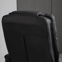 Set Poltrona Relax e Pouf Poggiapiedi, Girevole a 360° e Reclinabile, Similpelle PU