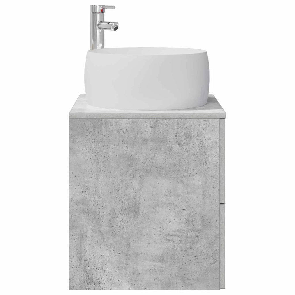 Mobile Lavabo da Parete Grigio Cemento 49,5 x 44,5 x 66 cm