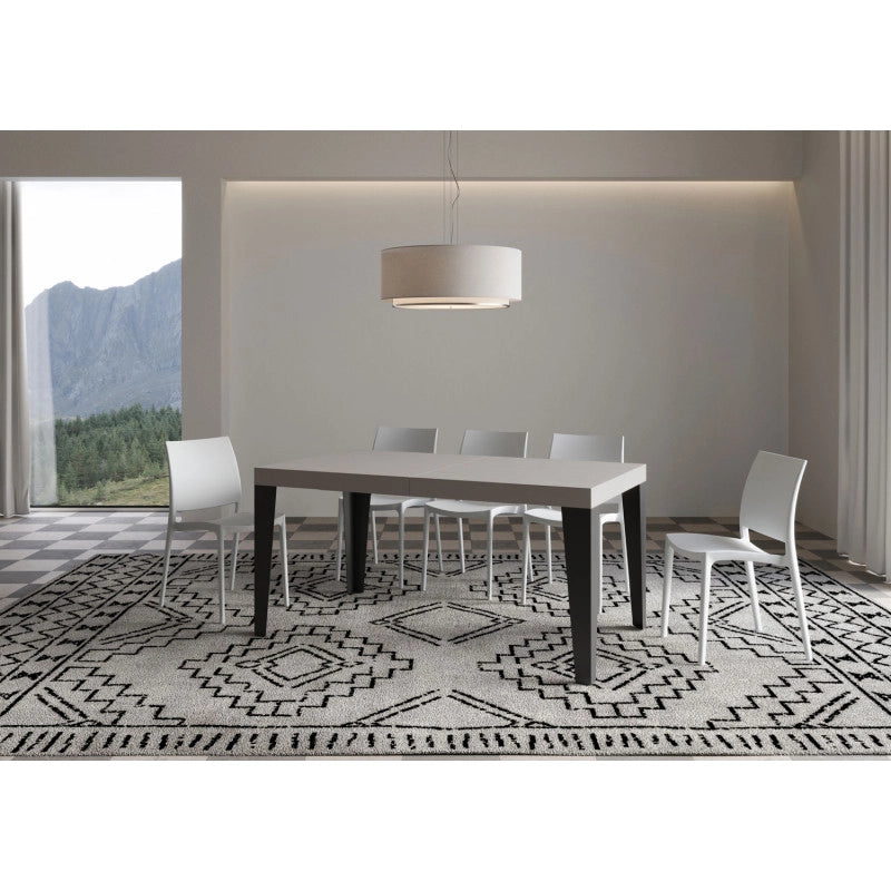 Tavolo allungabile 160/420x90 cm Flame Premium telaio Antracite - Cashmere