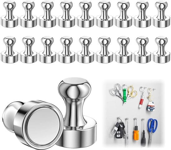 Set di magneti forti, 12 mm x 16 mm magneti in metallo, super magneti neodymium, magneti N52, magneti potenti, magneti mini per bacheche, frigoriferi, lavagne, lavagne bianche e altro. (18 pezzi)