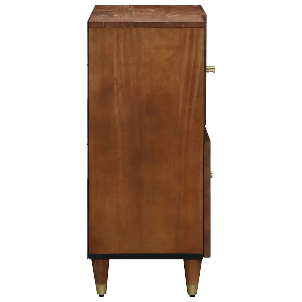 Credenza | Madia | Buffet da pranzo | Armadio da pranzo Marrone 80 x 33 x 75 cm Legno di mango massello