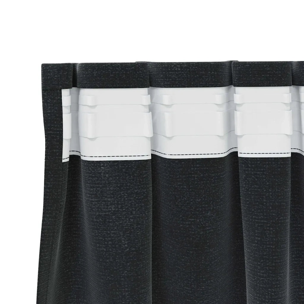 Tende oscuranti 2 pcs Nero 140 x 175 cm Velluto 4107169