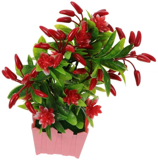 Pianta di Peperoncino Artificiale in Vaso Decorativo Bonsai Ornamento per la Casa Pianta di Alta Qualità per la Decorazione di Casa e Tavola Decorazione di Pianta Ideale per la Sala e il Balcone