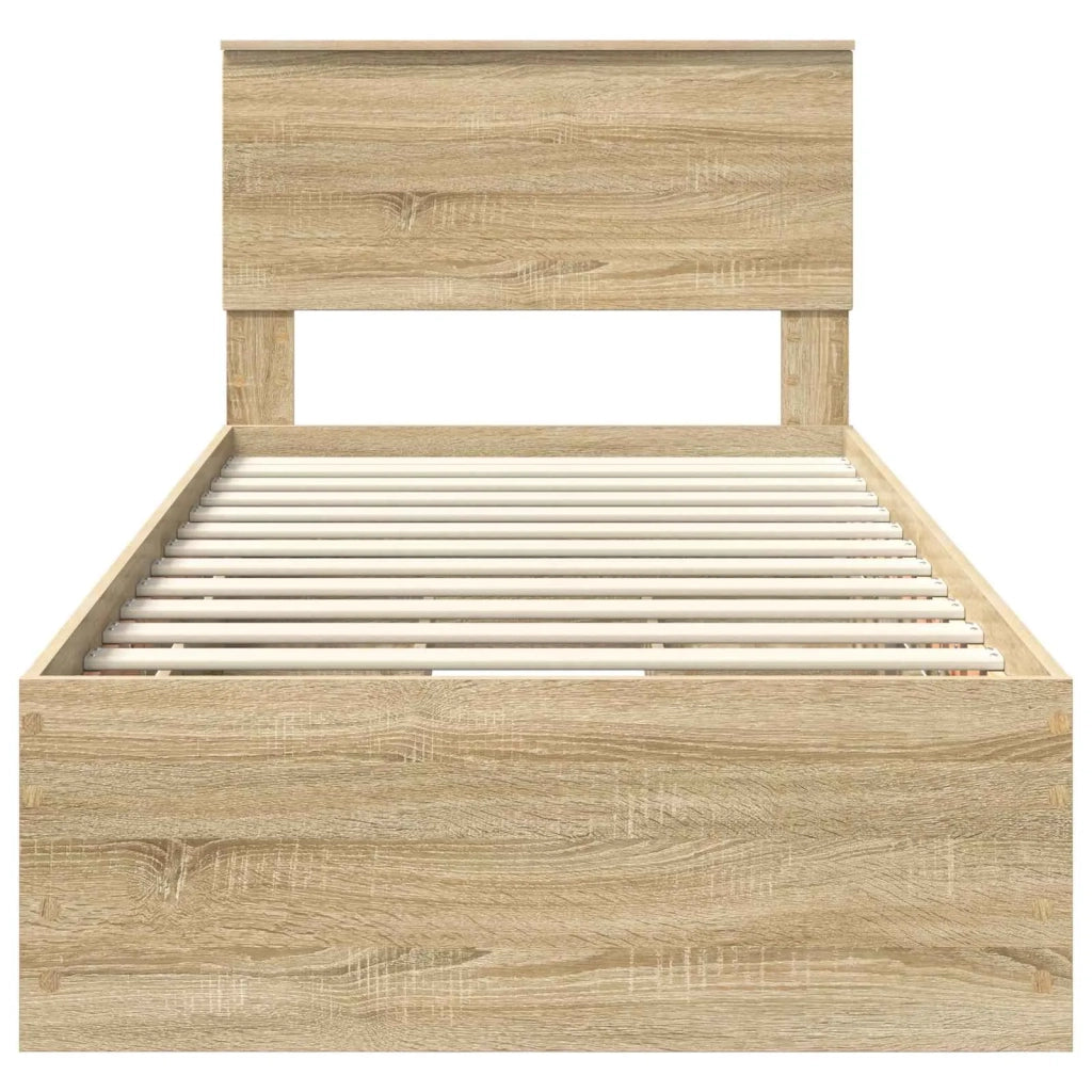 Struttura del letto con cassetto Rovere Sonoma 75 x 190 cm 3408035