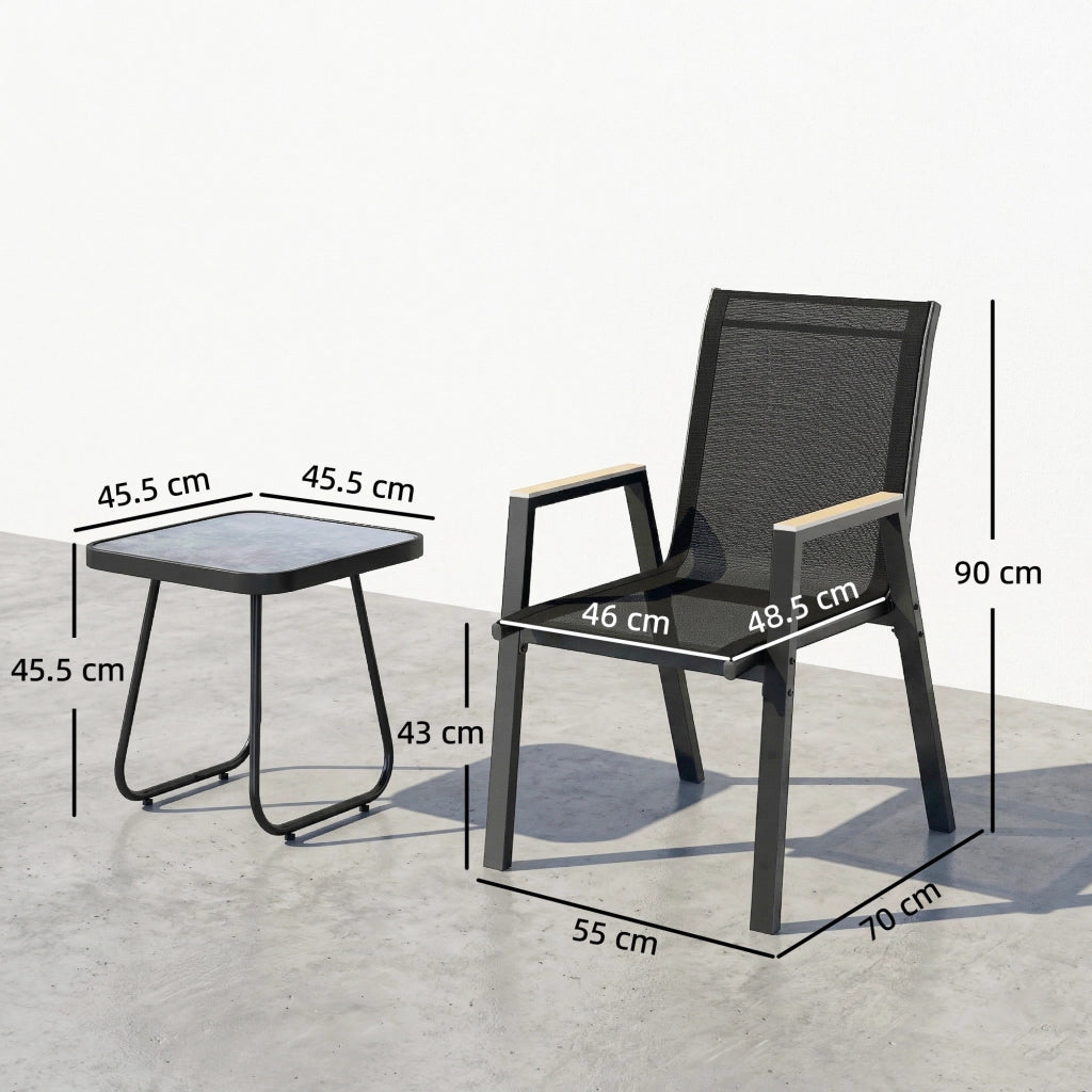 Set Bistr¨° da Esterni 3 Pezzi ¨C zephmum ¨C Tavolino con Piedini Regolabili