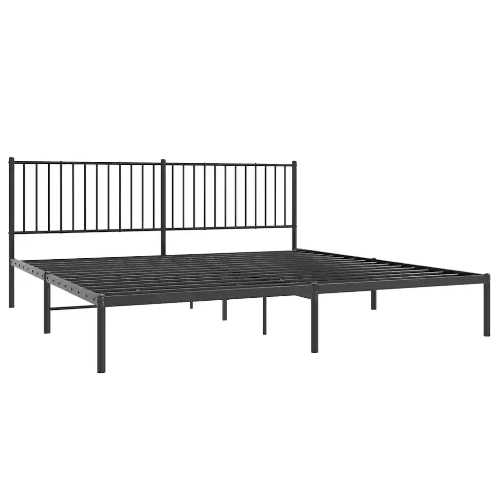 Giroletto con Testiera in Metallo Nero 193x203 cm