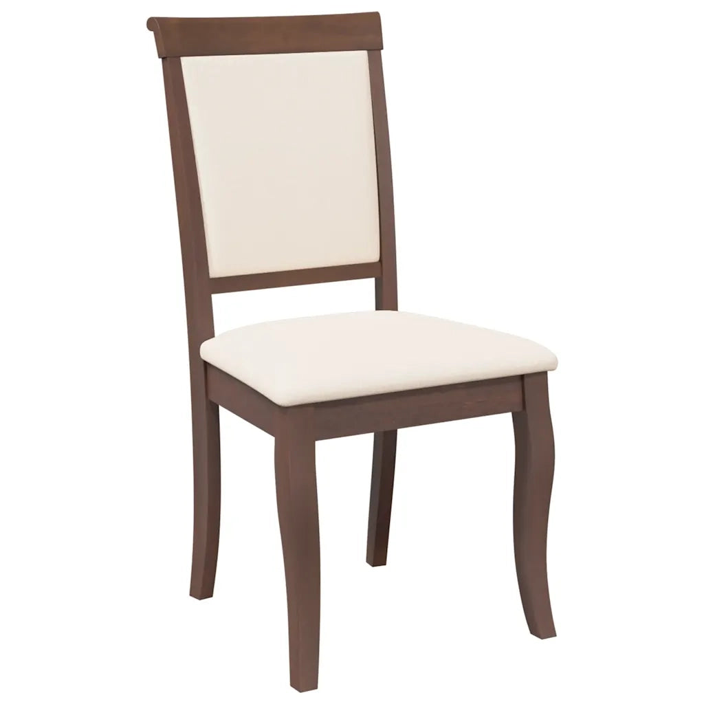 Sedie da Pranzo con Cuscini 2pz Marrone Legno Massello di Hevea 4102486