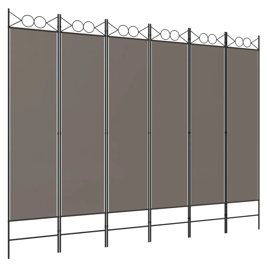 Divisorio a 6 Pannelli Antracite 240 x 220 cm Tessuto cod mxl 72940