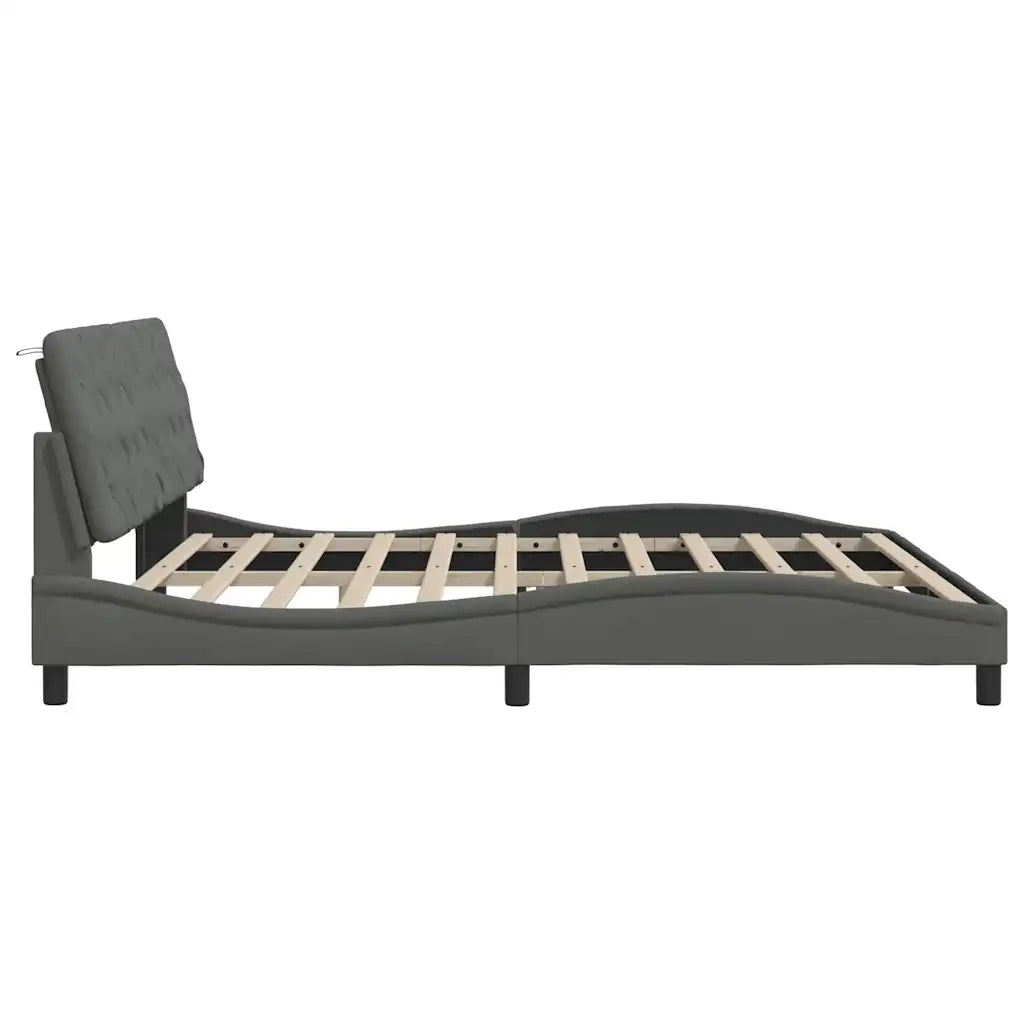 Giroletto con LED senza Materasso-Struttura Letto 200x200 cm Tessuto