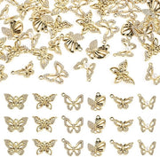 Accessori per orecchini con strass farfalla - 36 pezzi - dorato - per creare gioielli in DIY - orecchini farfalla - appendi insetti - orecchini con strass scintillante.