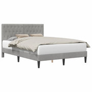 Letto matrimoniale | Letto per adulti | Struttura del letto Grigio Chiaro 140 x 190 cm Velluto