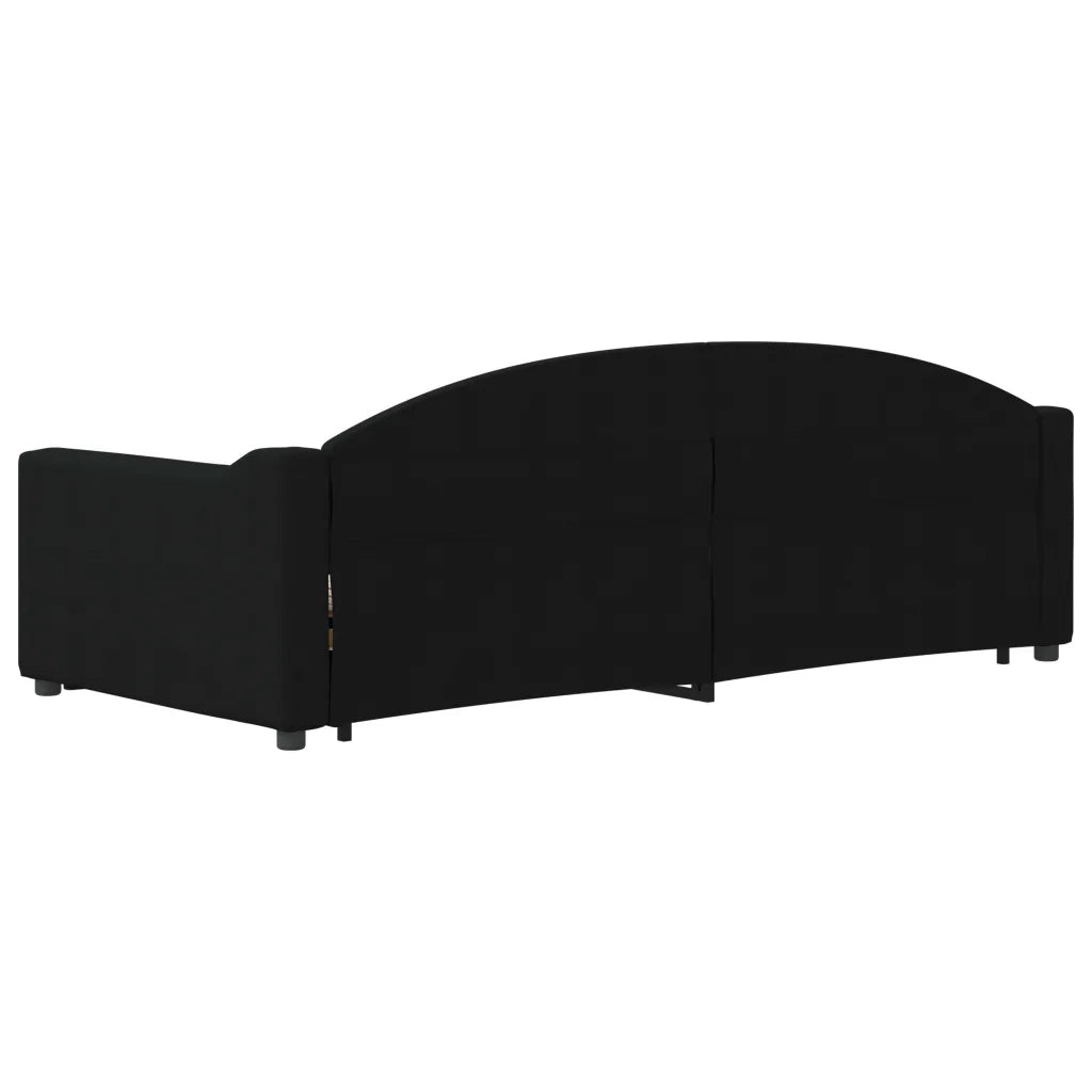 Divano Letto Estraibile con Cassetti-Sofa Letto-Daybed Nero 90x200 cm in Tessuto 581744