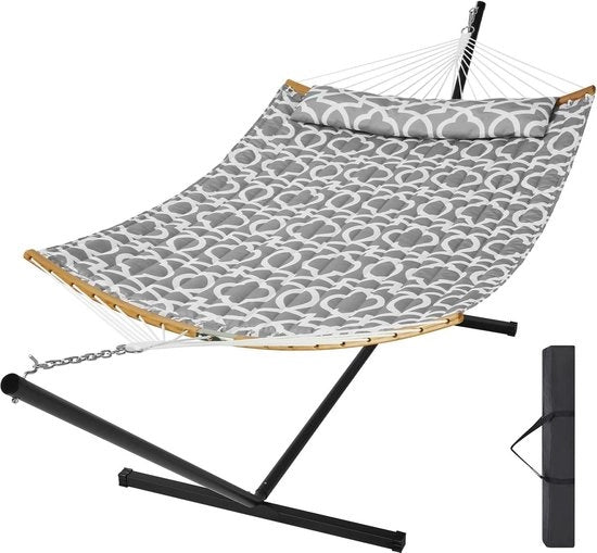 Hangmat per due persone con staffa curva - cuscino rimovibile - borsa portatile - capacità di 500 lbs