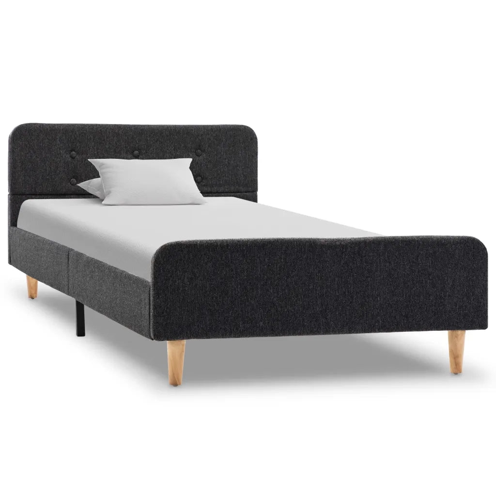 Giroletto-Struttura Letto Grigio Scuro in Stoffa Ruvida 90x200 cm