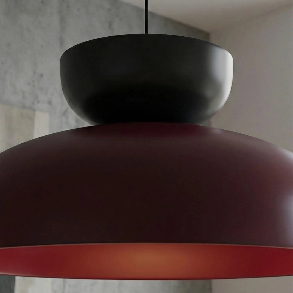 Lampada a sospensione Mega bordeaux con dettagli neri
