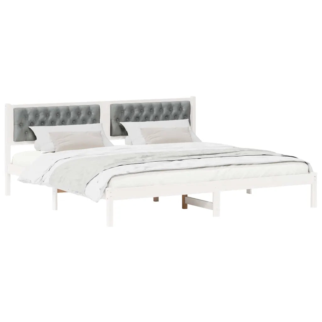 Struttura del letto Grigio chiaro 200 x 200 cm Pino massello 3394237